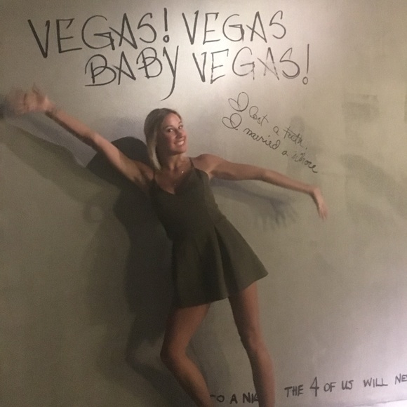 Army/Olive Green Romper Lace/Zipper Back - Stretchy! - Picture 7 of 8